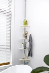 New floor-to-ceiling fan-shaped corner rack for bathroom storage and storage, floor-standing corner rack Specification image